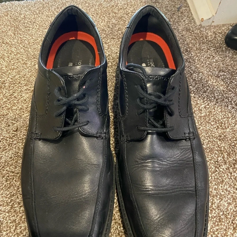 Rockport Walkability Trutech Black Lace Up Men's Shoes SL2 Apron Toe Size 12